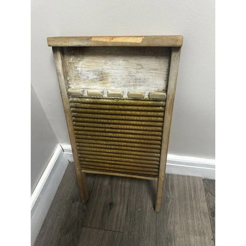 Vintage Wooden Washboard Vanity Tray